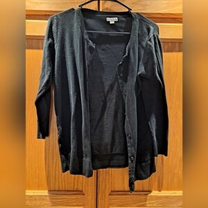 3/4 sleeve black cardigan
